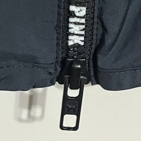 Victoria Secret PINK Jacket Wind Breaker X Blue & White Hooded Zip Up XS/S - Picture 3 of 13